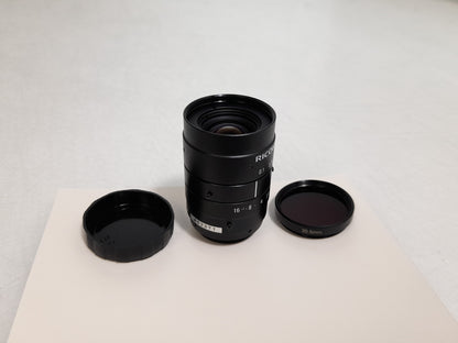 Ricoh FL-CC1218-5MX 2/3" 12mm F1.8 Manual Iris C-Mount Lens, Low Distortion, High Contrast, 5 Megapixel Rated