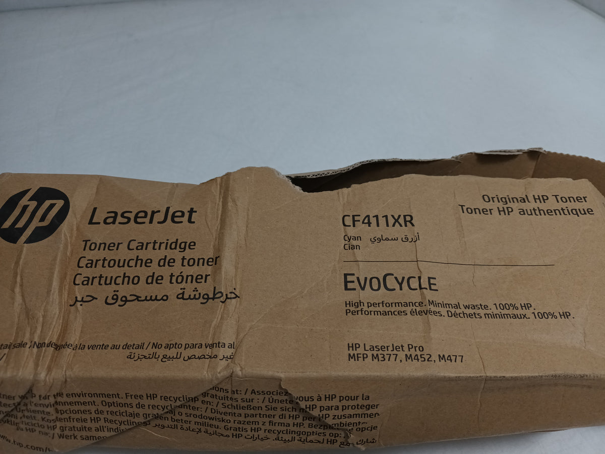 HP CF411XR LaserJet Toner Cartridge Cyan- Damaged Packaging