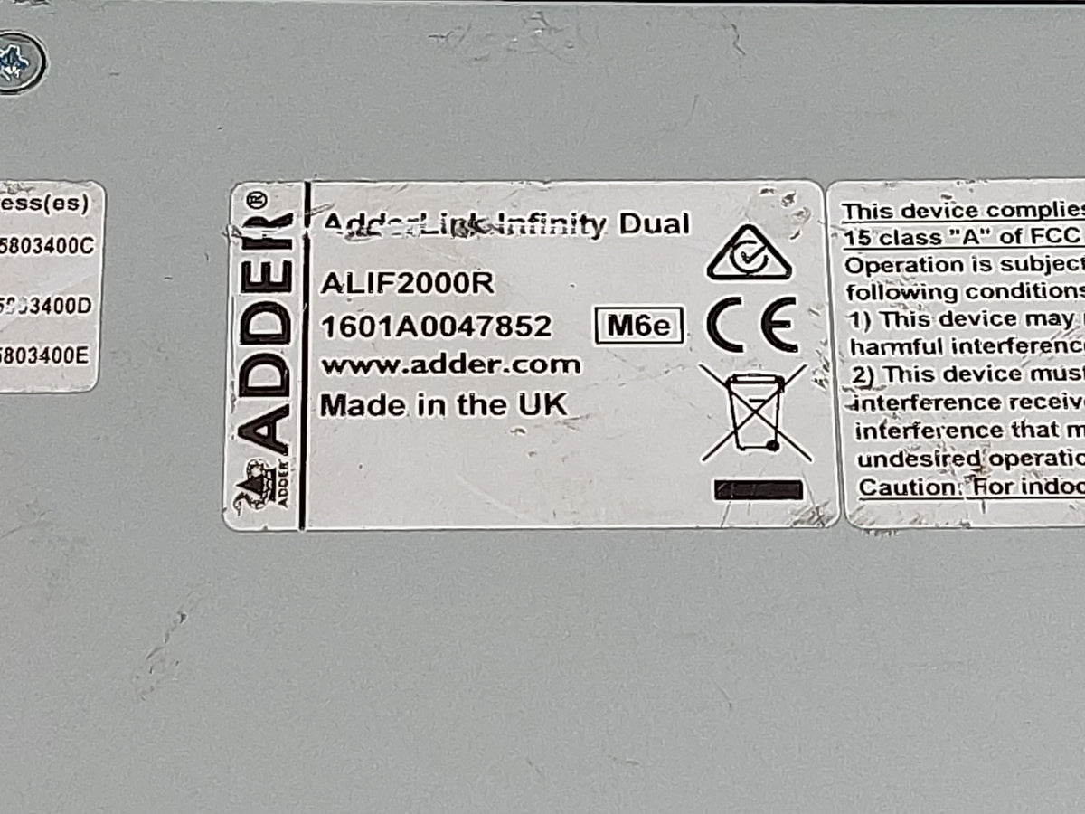 ADDERLink INFINITY Dual 2000 Receiver ALIF2000R