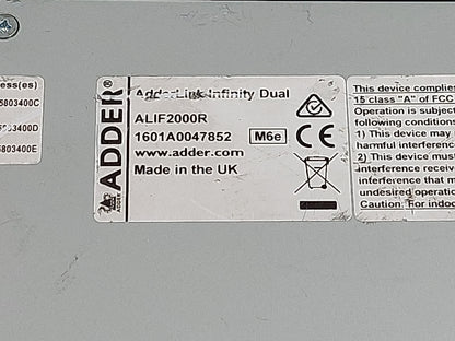 ADDERLink INFINITY Dual 2000 Receiver ALIF2000R