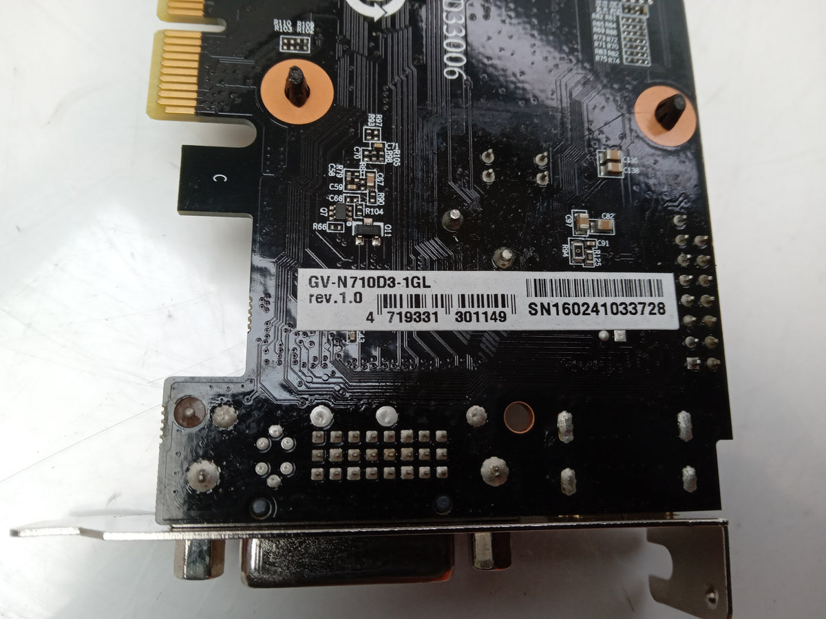 GIGABYTE GeForce GT 710 1 GB DDR3 PCIe Low Profile Graphics Card GV-N710D3-1GL