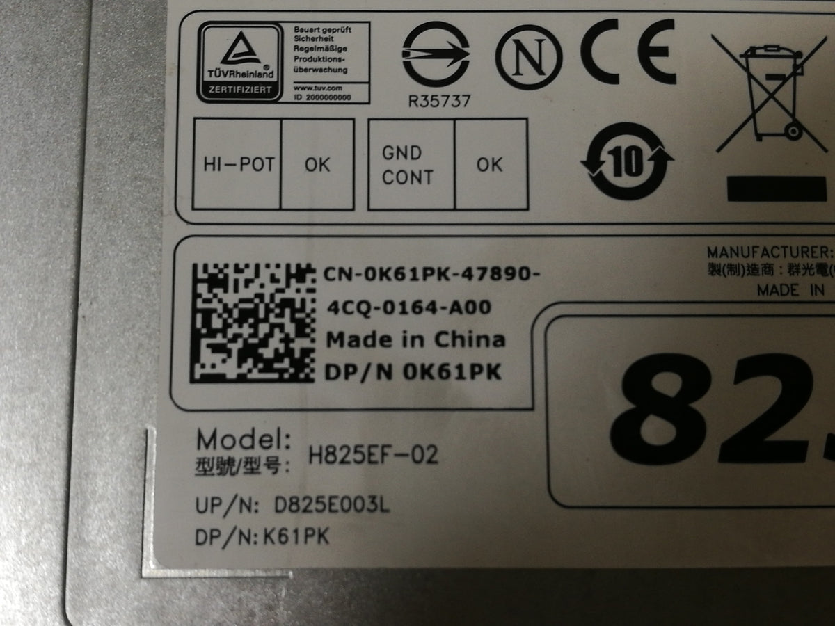 Dell Precision T5600 T5610 T5810 825W Switching Power Supply Unit 0K61PK K61PK