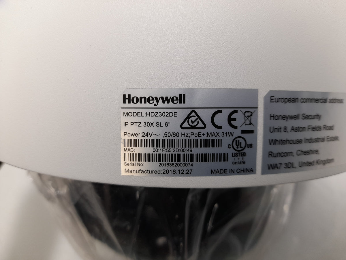 Honeywell HDZ302DE 2MP Indoor/Outdoor WDR 30x PTZ IP Camera