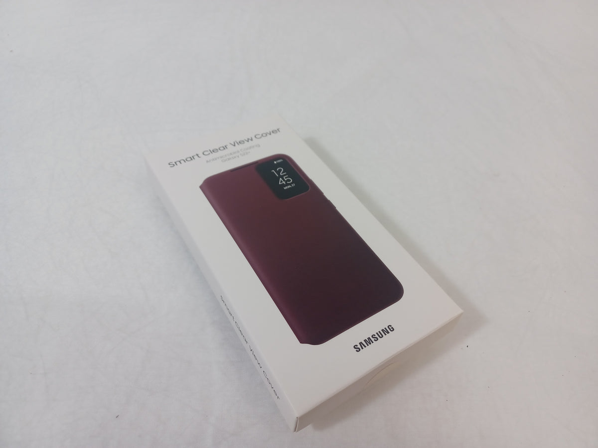 Samsung EF-ZS906 Burgundy Smart Clear View Cover Antimicrobial Coating Galaxy S22+
