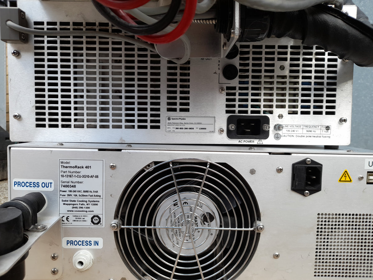 Spectra-Physics Mai Tai Ultrafast Laser With J80-8SS-28K-08DS PSU & ThermoRack 401 Chiller