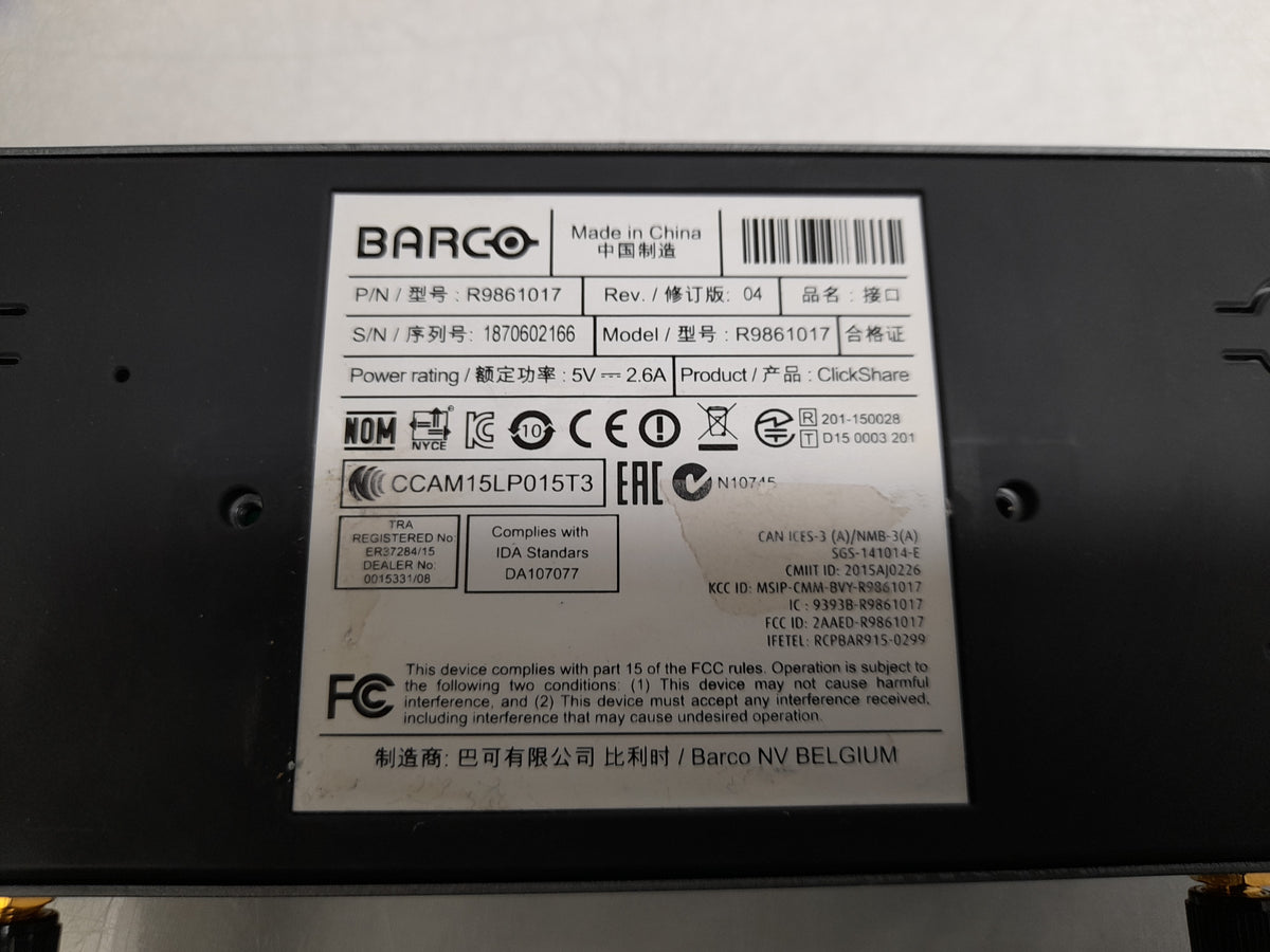 2x Barco ClickShare CSM-1 Wireless Presentation System R9861017 - With ClickShare Button