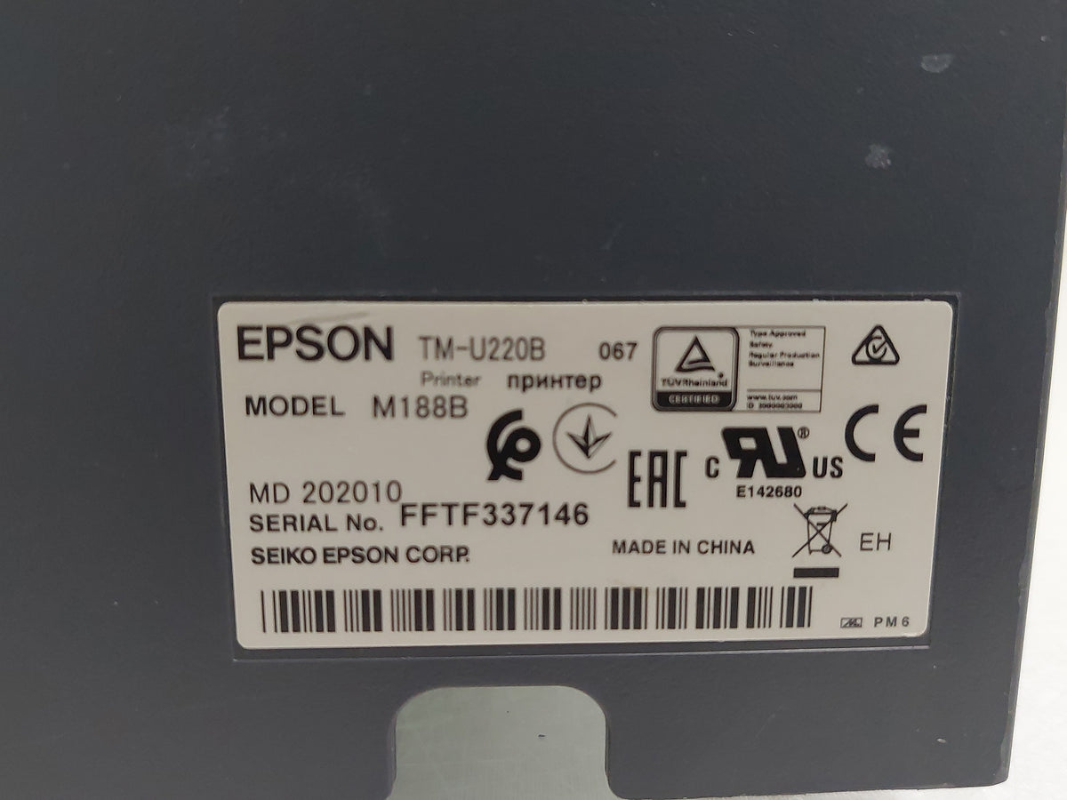 Epson Micros TM-U220B M188B Ethernet Impact POS Receipt Printer No PSU
