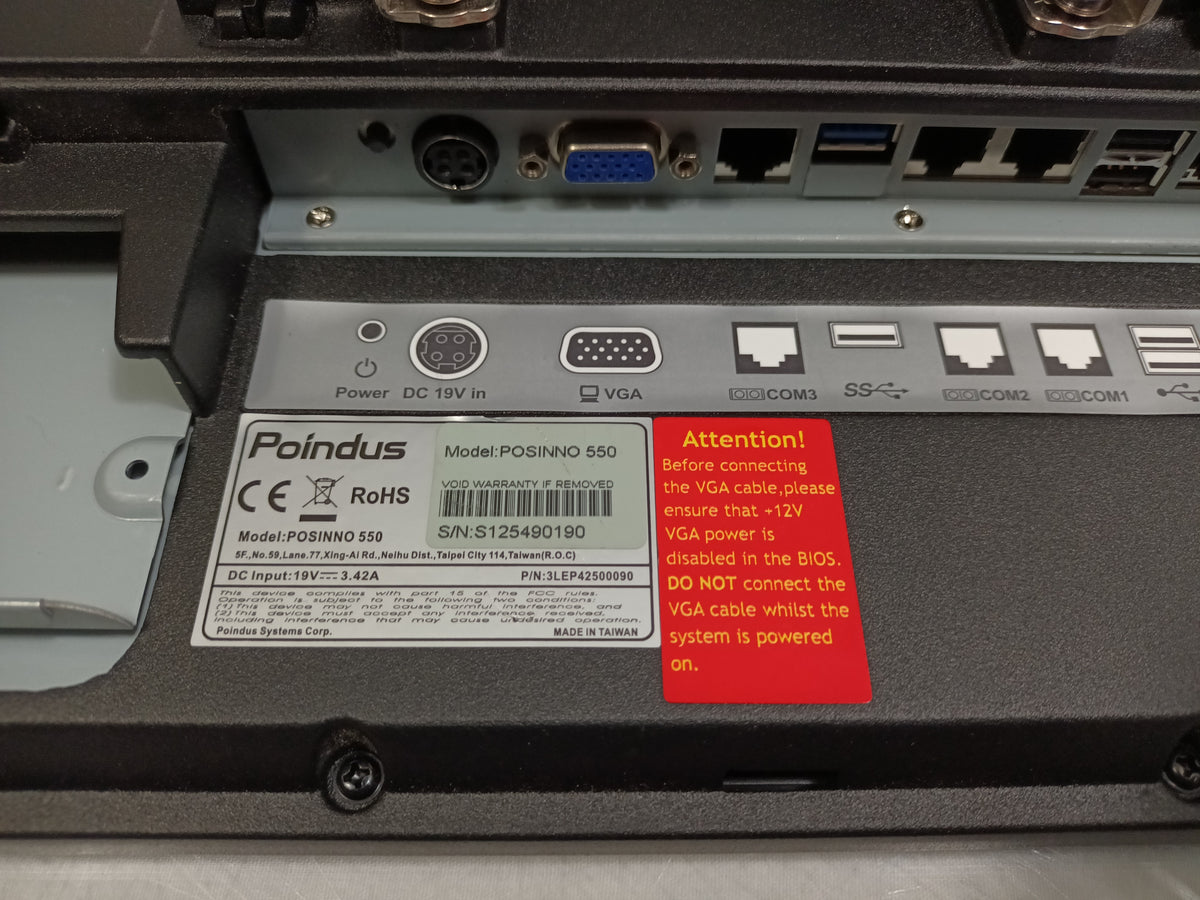 Poindus Posinno 550 Touchscreen Till terminal Celeron J1900 4GB RAM - No HDD/PSU