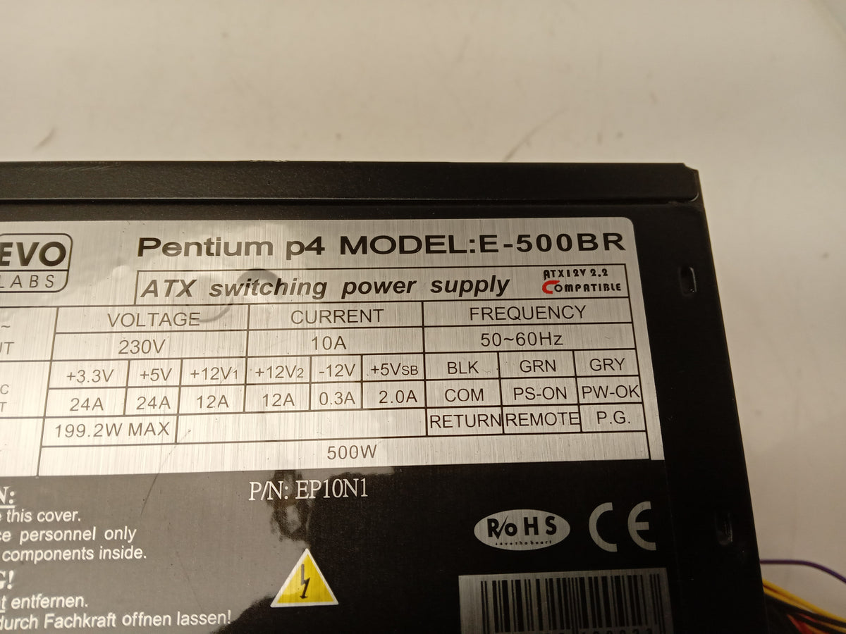 EVO Labs E-500BR 500W Desktop PSU ATX Power Supply Unit