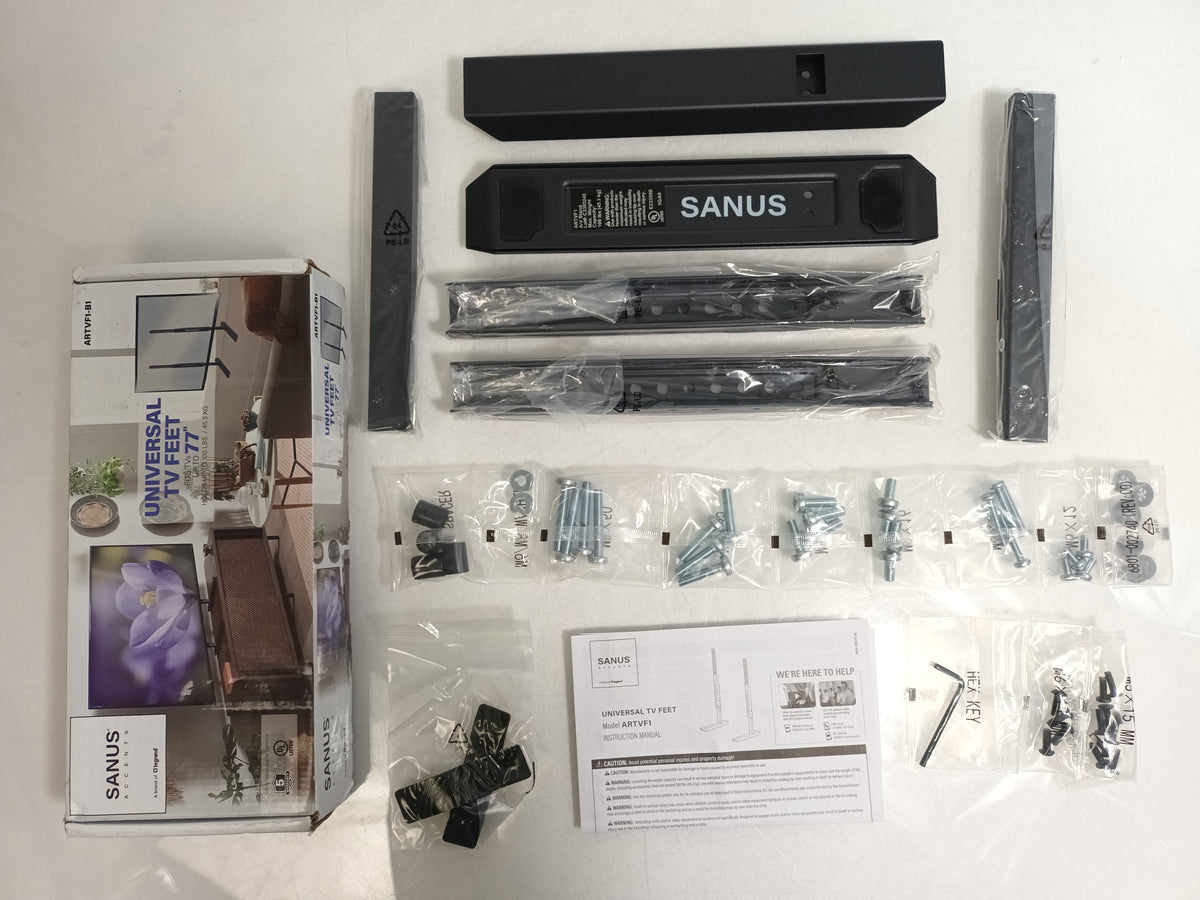 SANUS Accents Universal TV Feet | ARTVF1-B1 | Fits Up To 77"/45.3KG TVs