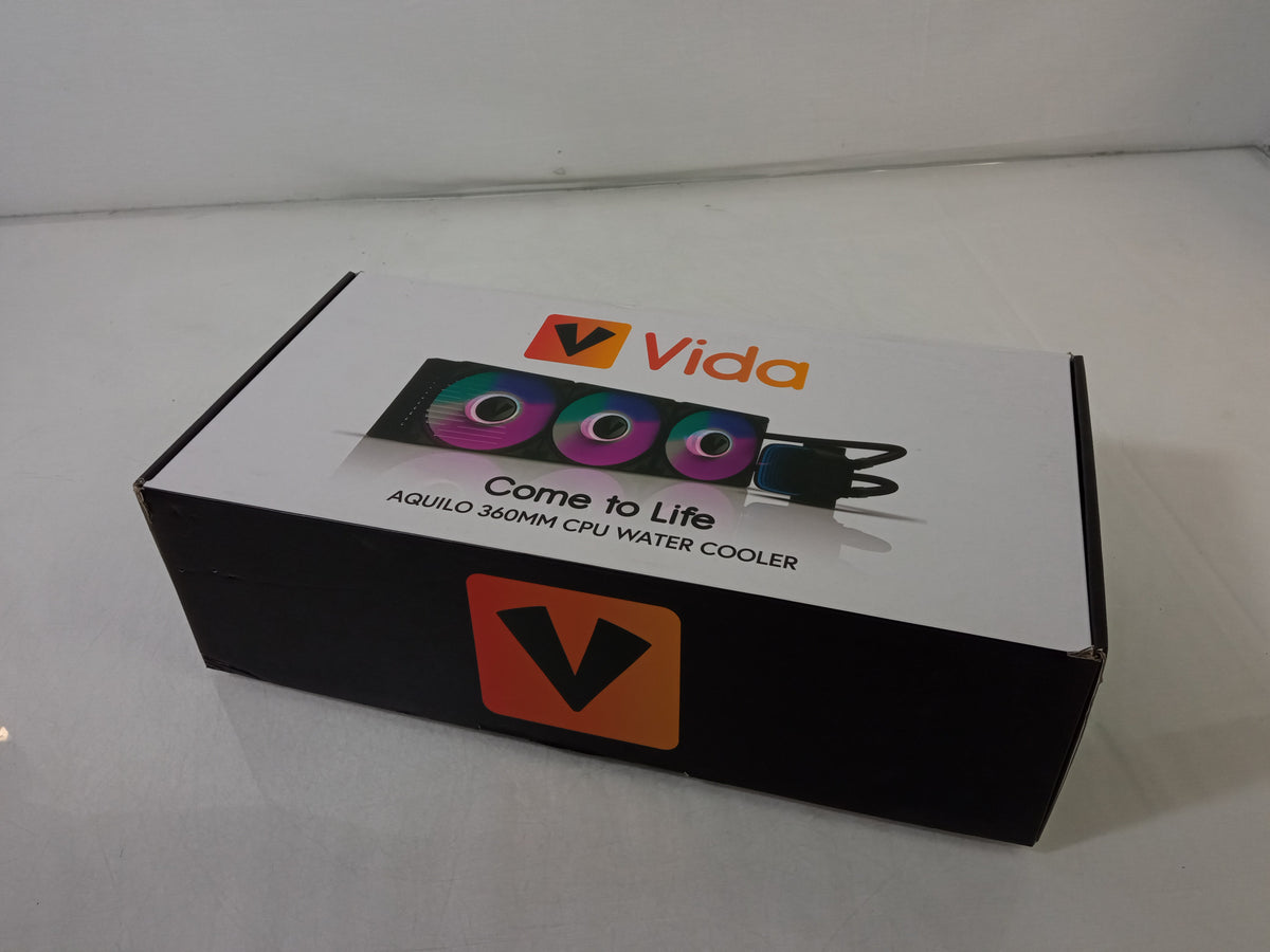 Vida AQUILO 360MM Intel / AMD CPU White Water Cooler and 3x 120mm Cooling Fans 