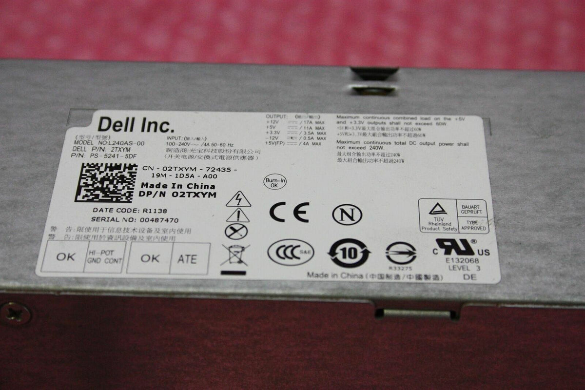 Dell OptiPlex 390 790 960 990 3010 240W PSU Power Supply Unit 02TXYM 2TXYM