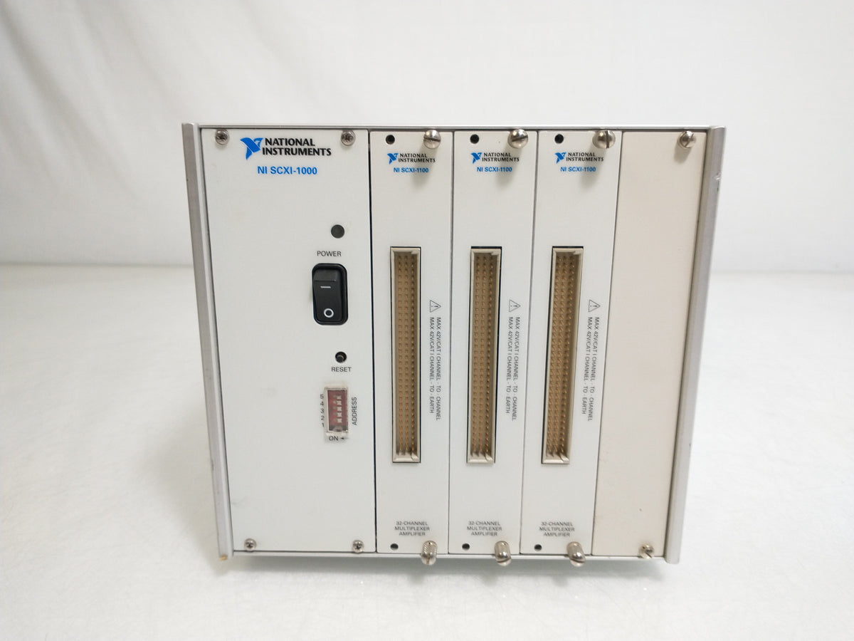 National Instruments NI SCXI-1000 4 Slot Chassis With SXCI-1100 Cards