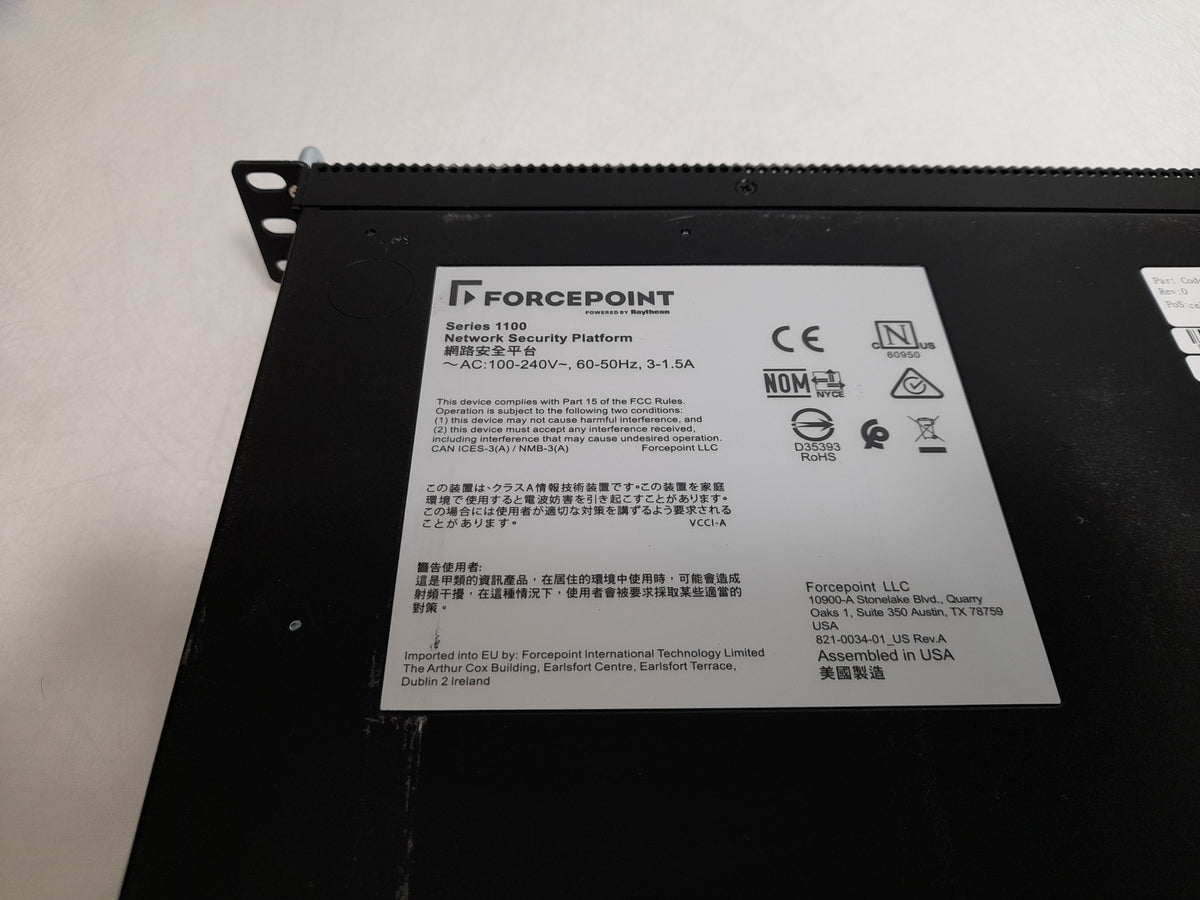 Forcepoint 1100 Series NGFW Next Generation FireWall SD-WAN Capable