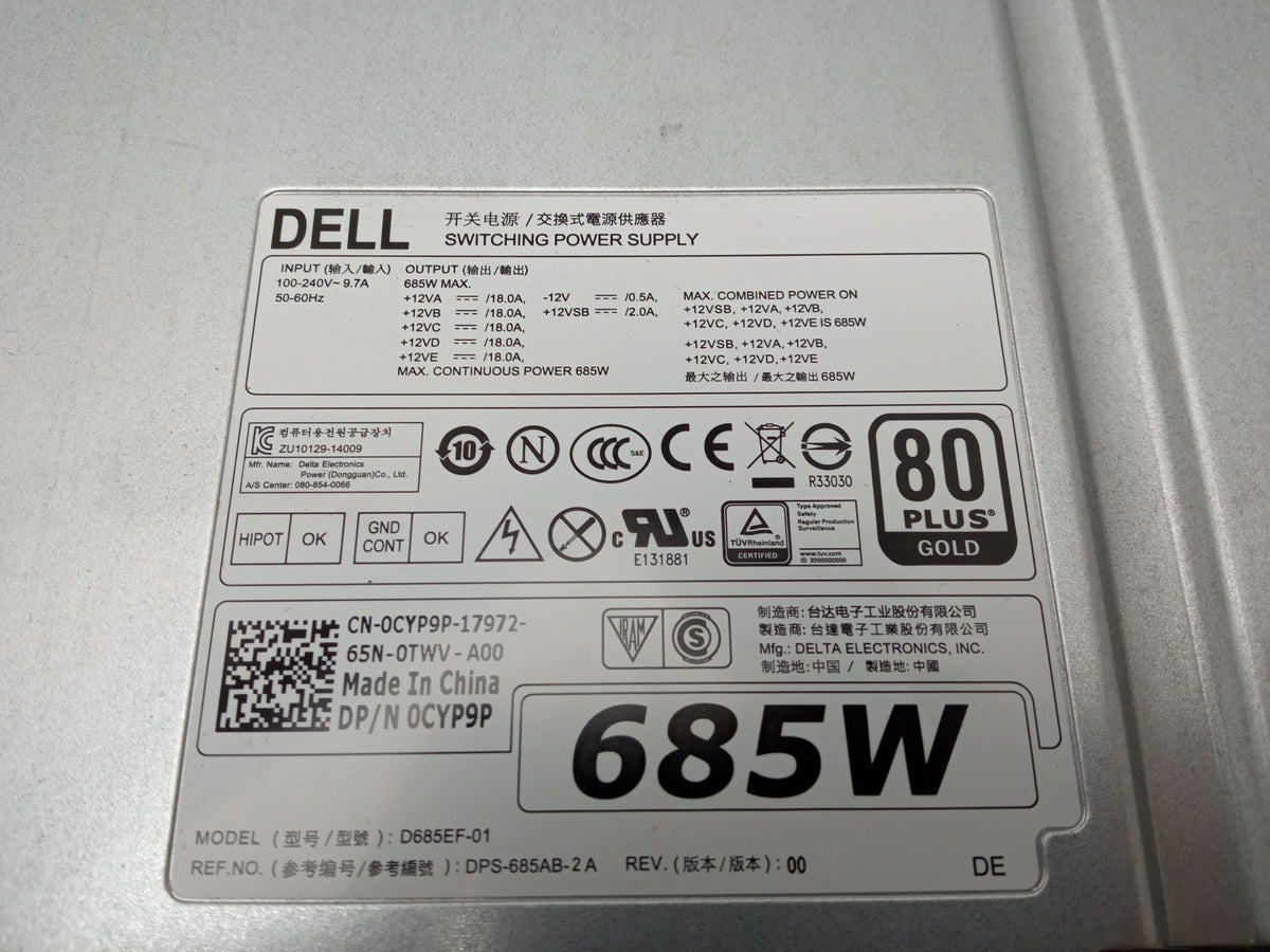 Dell Precision T5810 T7910 685W Power Supply Unit 0CYP9P CYP9P