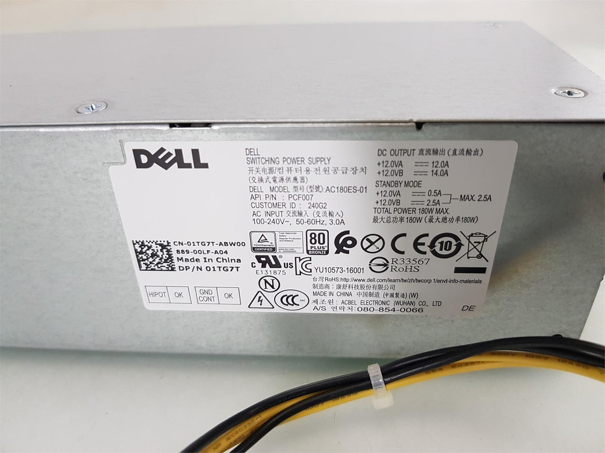 Dell Optiplex 3040 5040 7040 SFF 180W Power Supply Unit 01TG7T 1TG7T