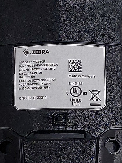 Zebra MC930P-GSFAG4NA MC930P Android 8.1 32GB Handheld Mobile Computer Barcode Scanner
