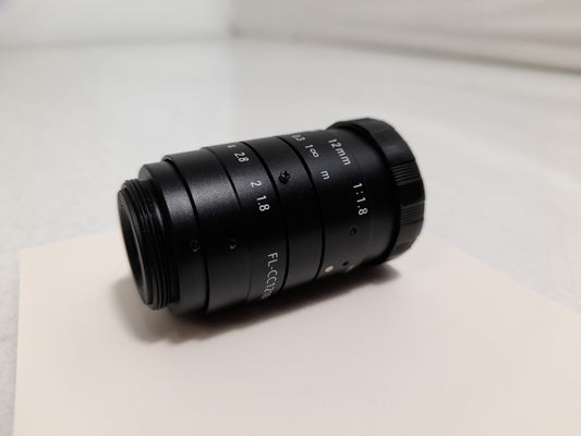 Ricoh FL-CC1218-5MX 2/3" 12mm F1.8 Manual Iris C-Mount Lens, Low Distortion, High Contrast, 5 Megapixel Rated