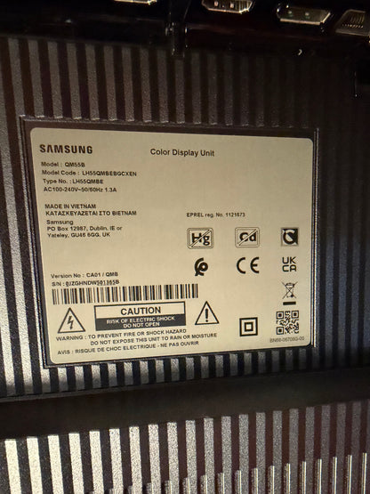 Samsung QM55B 55in 4K UHD 500 Nit Commercial Digital Signage Display HDMI DP