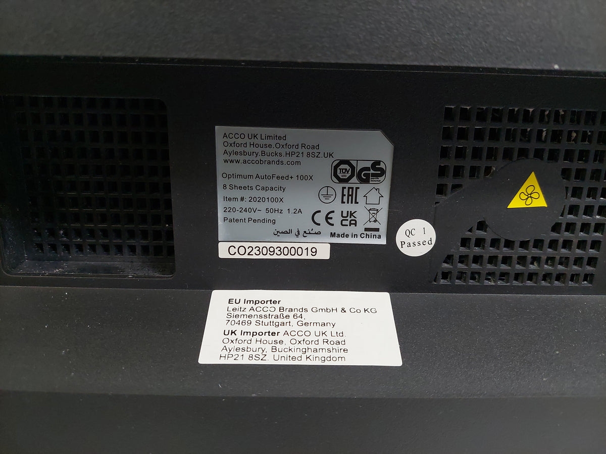 Rexel Optimum AutoFeed+ 100X Automatic P-4 Cross Cut Paper Shredder 34L
