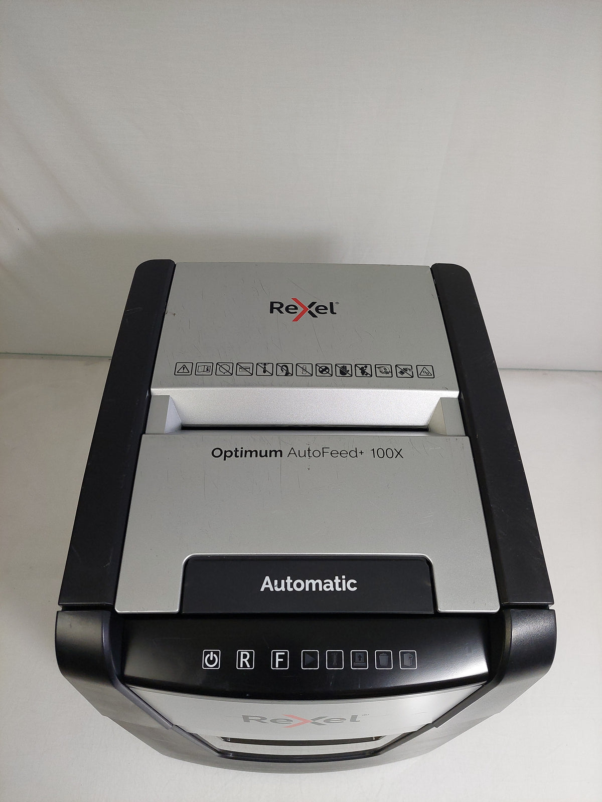 Rexel Optimum AutoFeed+ 100X Automatic P-4 Cross Cut Paper Shredder 34L