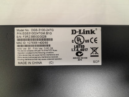 D-Link DGS-3100-24TG 24-Port L2 Managed Gigabit Stackable Switch