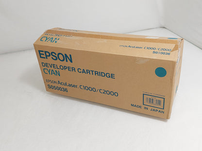 Genuine Epson S050036 Cyan Developer Toner Cartridge – AcuLaser C1000/C2000