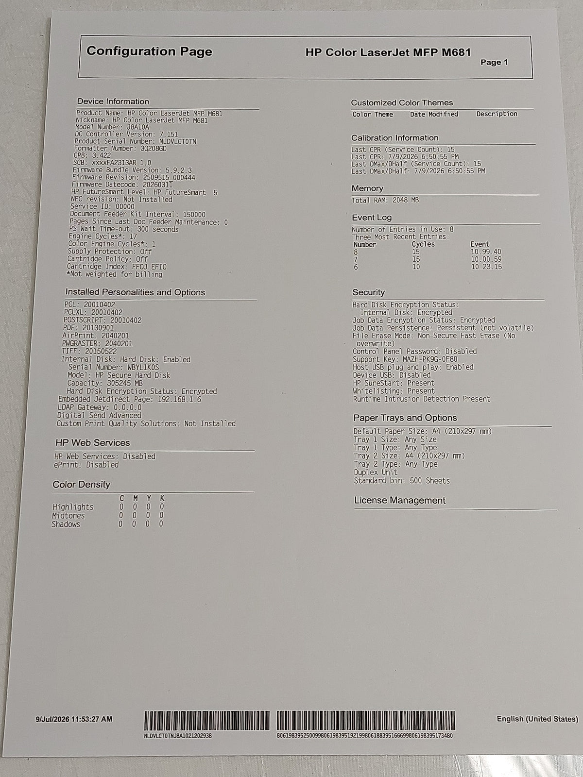 HP Colour LaserJet Enterprise MFP M681 J8A10A