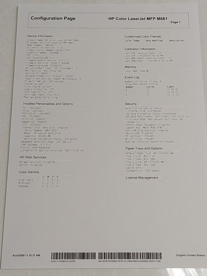 HP Colour LaserJet Enterprise MFP M681 J8A10A