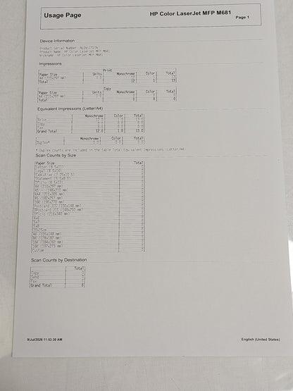 HP Colour LaserJet Enterprise MFP M681 J8A10A