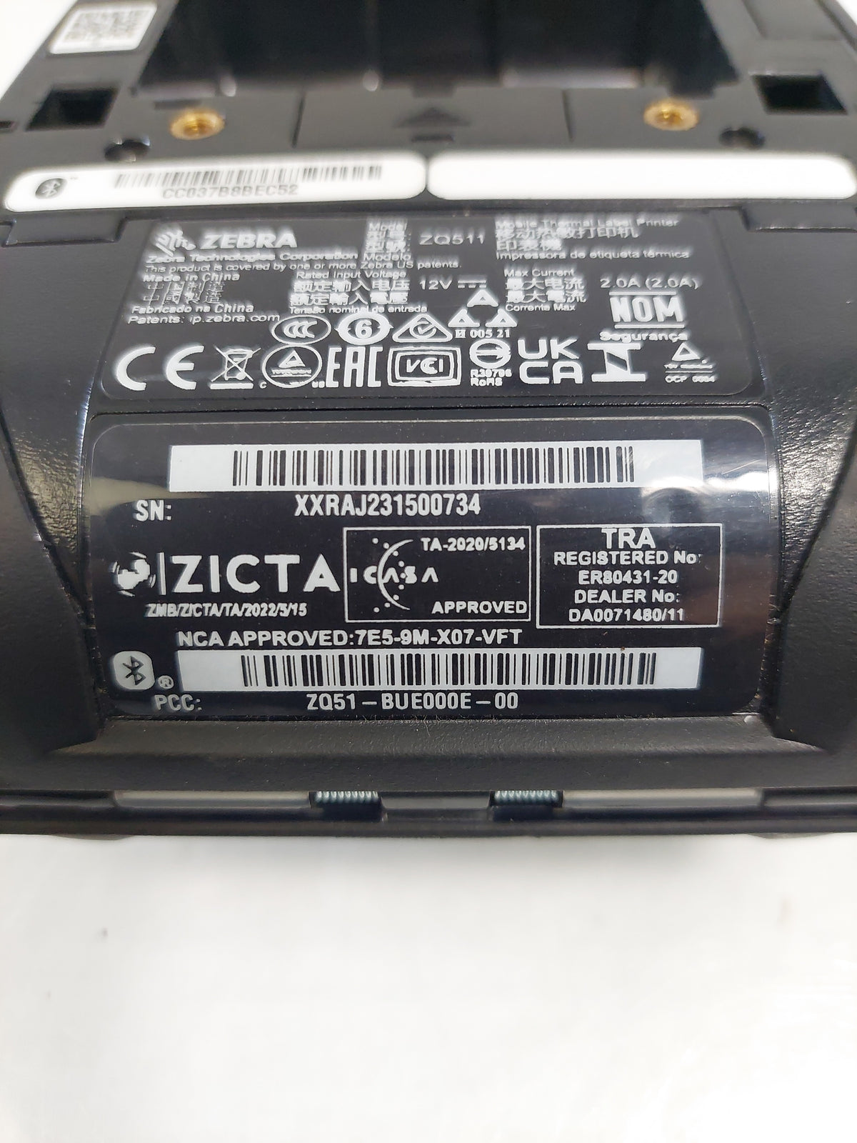 Zebra ZQ511 3" Rugged Mobile Printer