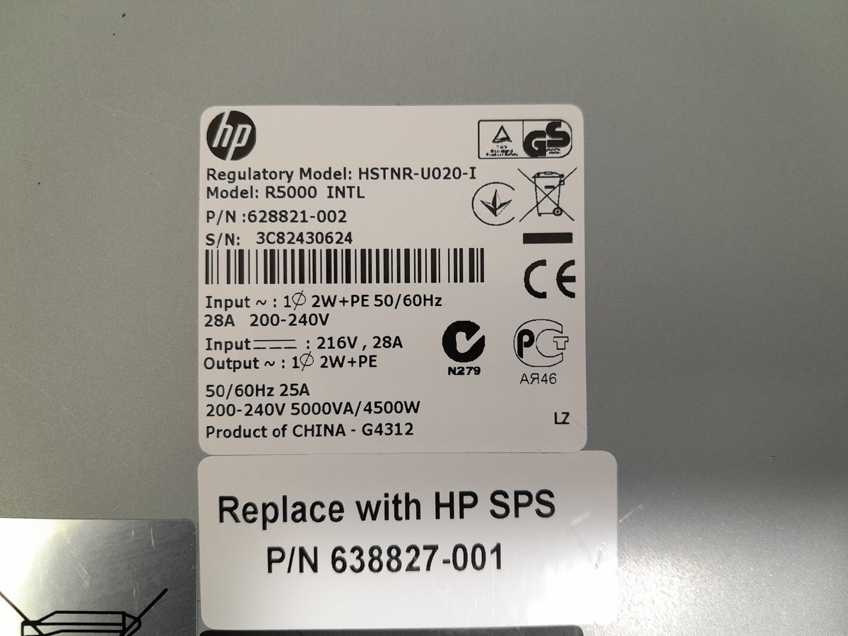 HP R5000 INTL 5000VA / 4500W Line-Interactive 3U Rackmount UPS (HSTNR-U020-I, No Batteries)