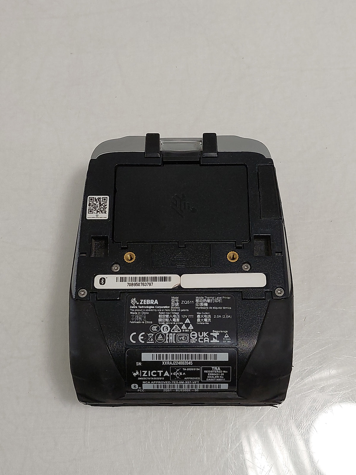 Zebra ZQ511 3" Rugged Mobile Printer - Missing Port Cover