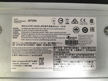 HPE Aruba 2920-48G-PoE+ Managed Layer 3 Switch (J9729A) | Regulatory Model: RSVLC-1201B