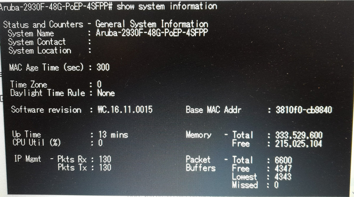 HPE Aruba 2930F 48G PoE+ 4SFP+ 48-Port Gigabit Layer 3 Managed Network Switch (JL256A)