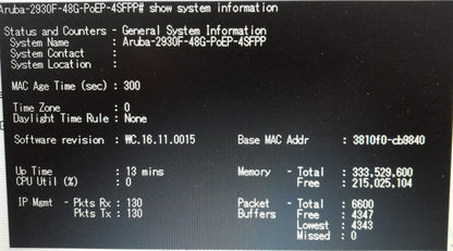 HPE Aruba 2930F 48G PoE+ 4SFP+ 48-Port Gigabit Layer 3 Managed Network Switch (JL256A)