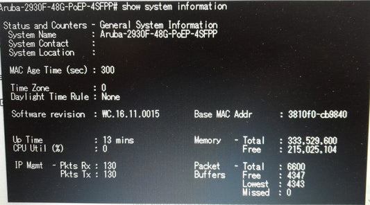 HPE Aruba 2930F 48G PoE+ 4SFP+ 48-Port Gigabit Layer 3 Managed Network Switch (JL256A)