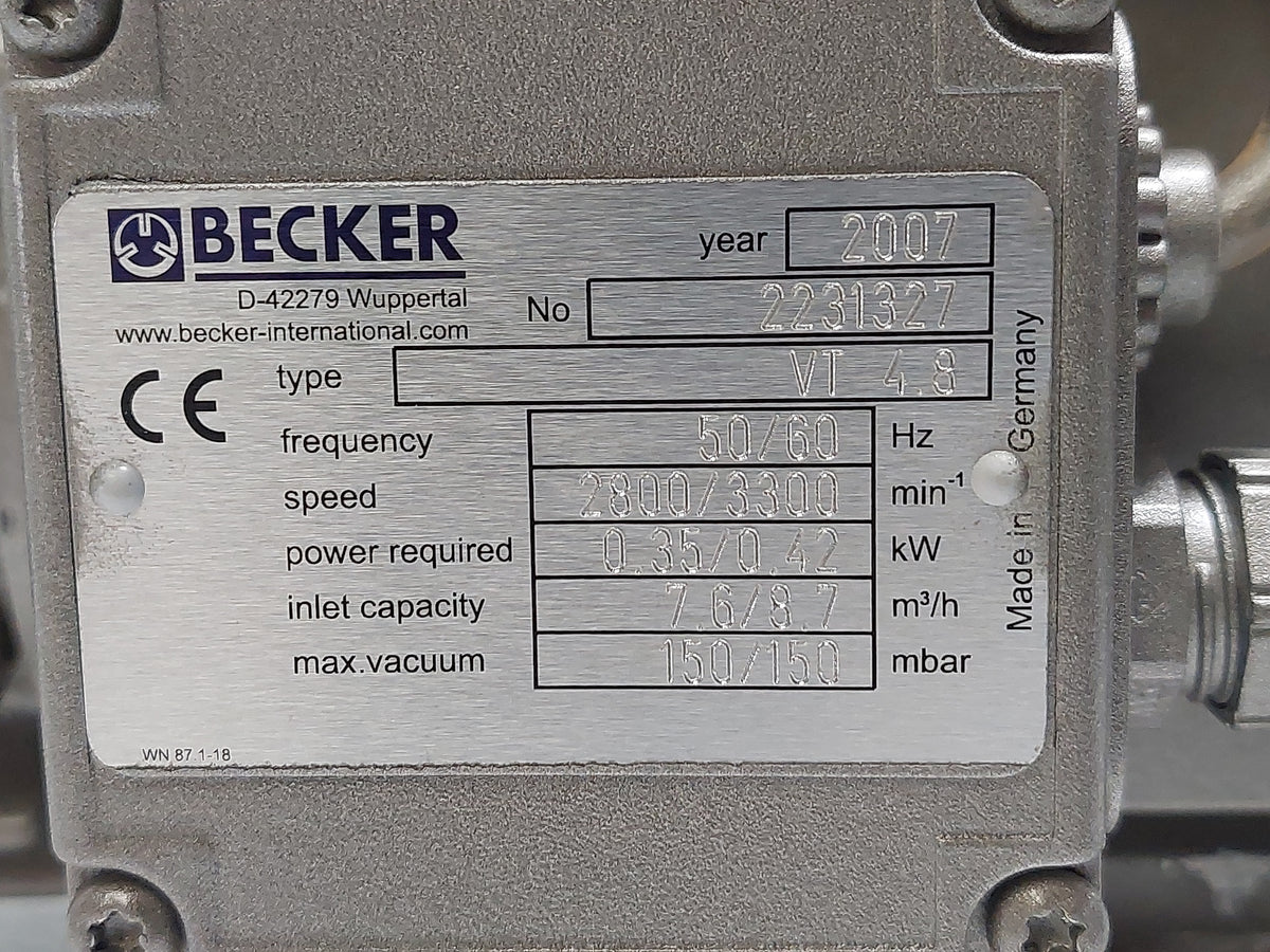 Becker VT 4.8 Dry-Running Rotary Vane Vacuum Pump