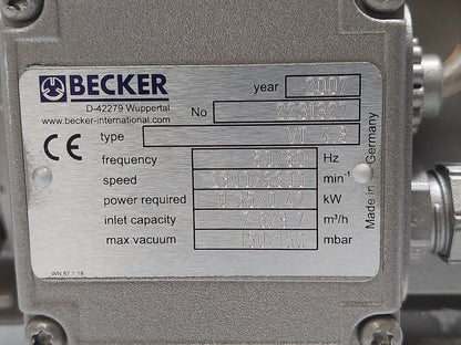 Becker VT 4.8 Dry-Running Rotary Vane Vacuum Pump