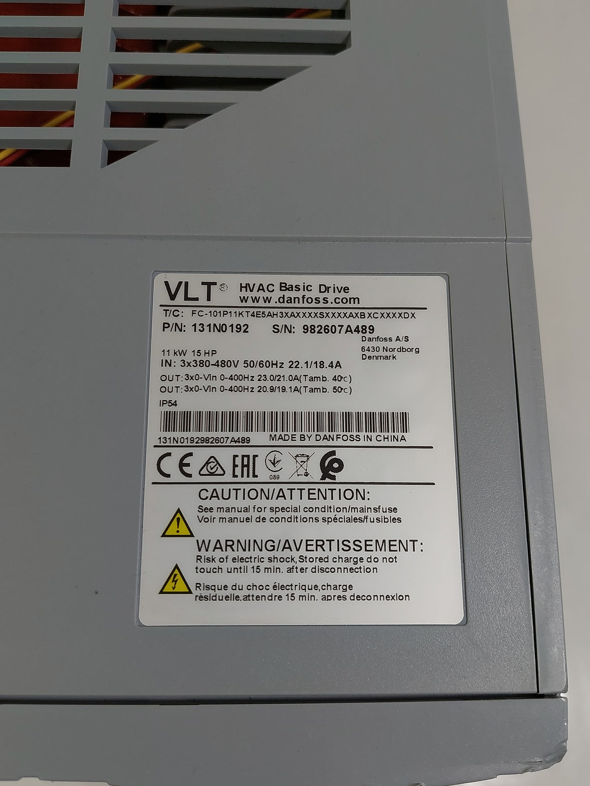 Danfoss VLT HVAC Basic Drive FC-101P11KT