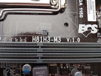 ECS H81H3-M3 LGA1150 Micro ATX DDR3 Motherboard with I/O Shield