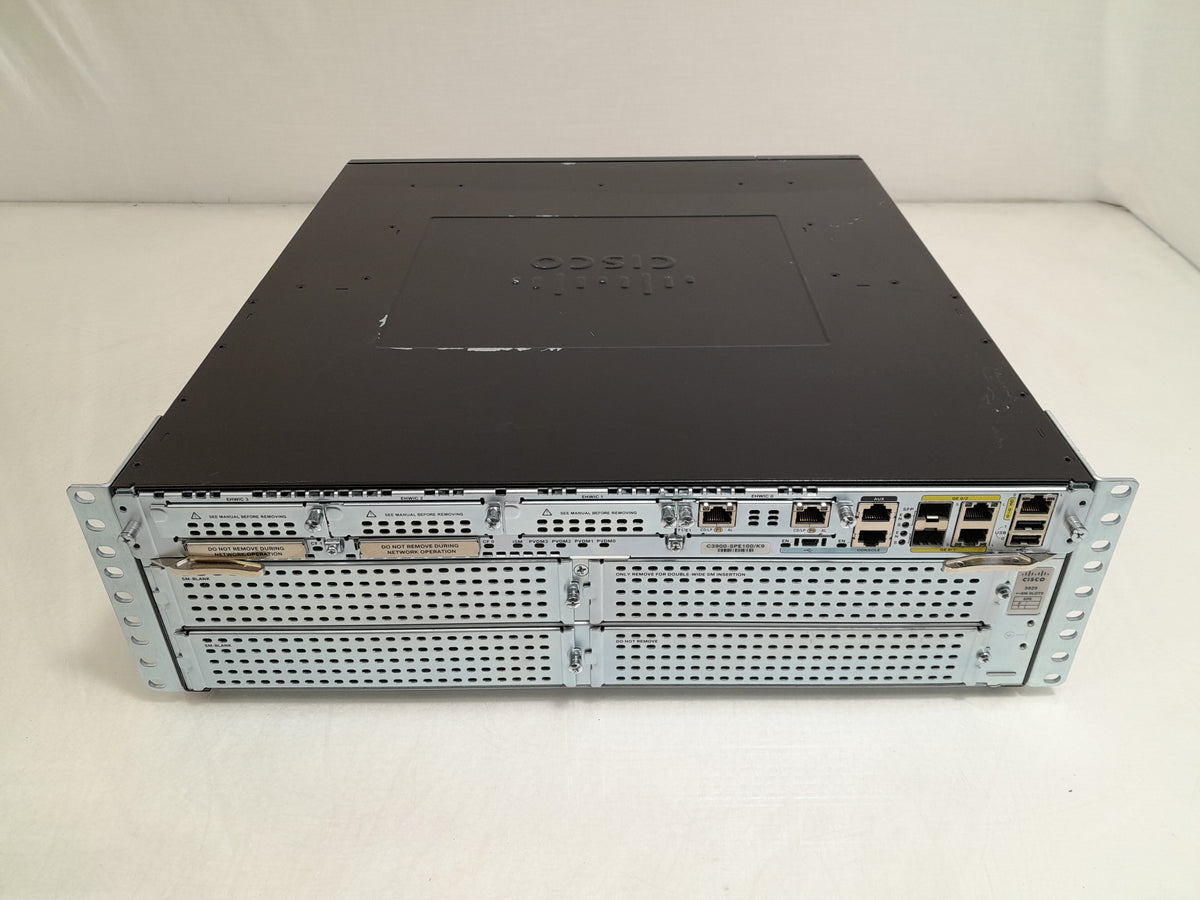 Cisco 3925 Unified Voice ISR Bundle w/ SPE100 - Dual PWR AC - VWIC3-2MFT - 192-Ch DSP