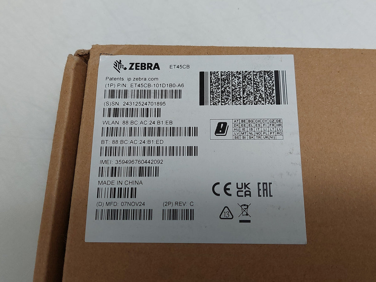 Zebra ET45CB-101D1B0-A6 ET45CB Android 13 64GB Rugged Tablet Barcode Scanner
