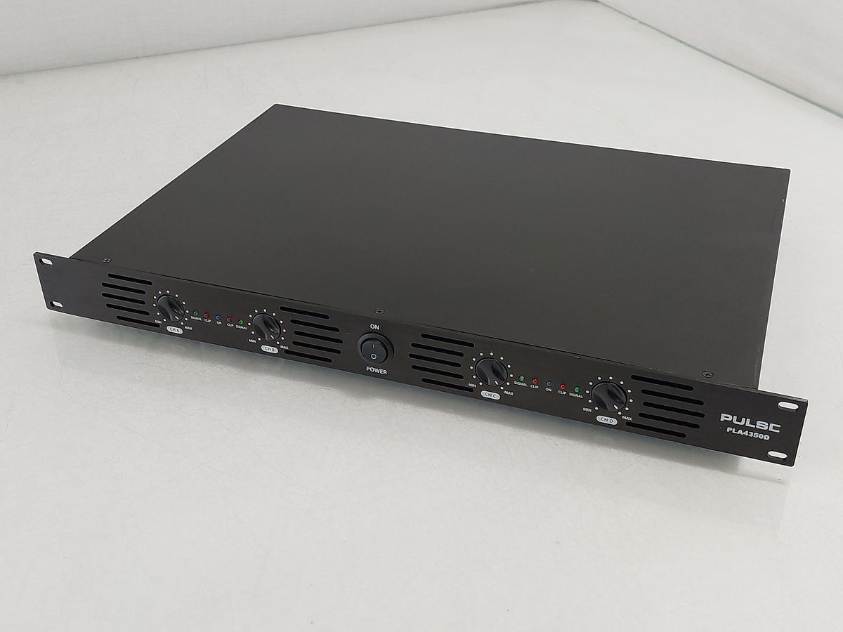 Pulse PLA4350D 19″ 1U 4 Channel Class-D Audio Power Amplifier, 4x350W RMS
