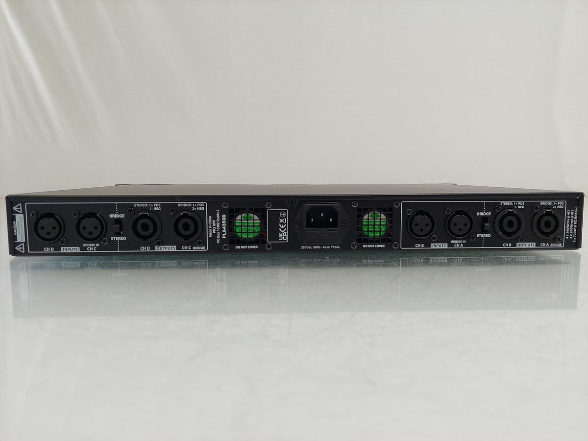 Pulse PLA4350D 19″ 1U 4 Channel Class-D Audio Power Amplifier, 4x350W RMS