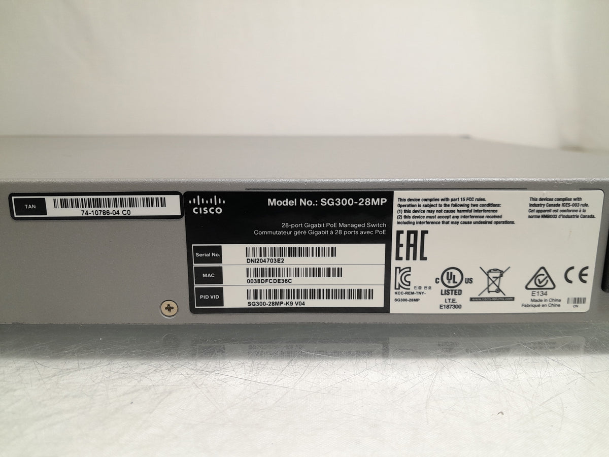 Cisco SG300-28MP 28-Port Gigabit Max-PoE+ Layer 3 Managed Switch (SG300-28MP-K9)