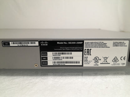 Cisco SG300-28MP 28-Port Gigabit Max-PoE+ Layer 3 Managed Switch (SG300-28MP-K9)