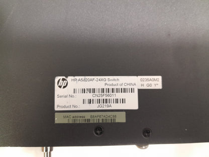 HPE FlexFabric 5820AF-24XG 24-Port 10G SFP+ Layer 3 Managed Switch (JG219A / JG219B)