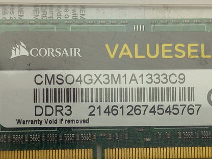 Corsair CMSO4GX3M1A1333C9 4GB DDR3 1333MHz SO-DIMM Laptop Memory