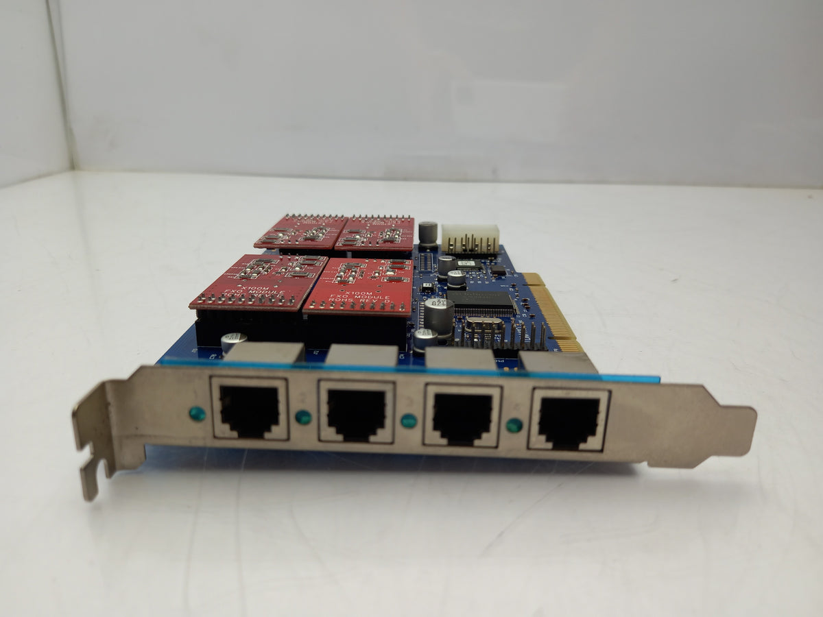 Digium Wildcard TDM410 4-Port RJ-11 Analog PCI Telephony Card